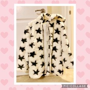 Super cute and warm star fur coat